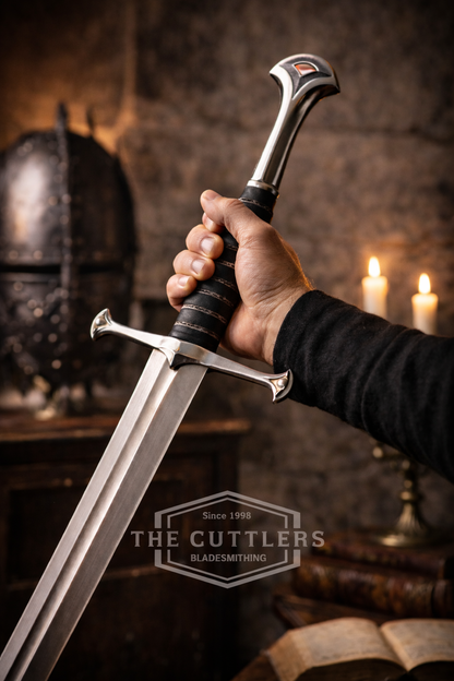 Handmade Anduril Long Sword with Wall Plaque