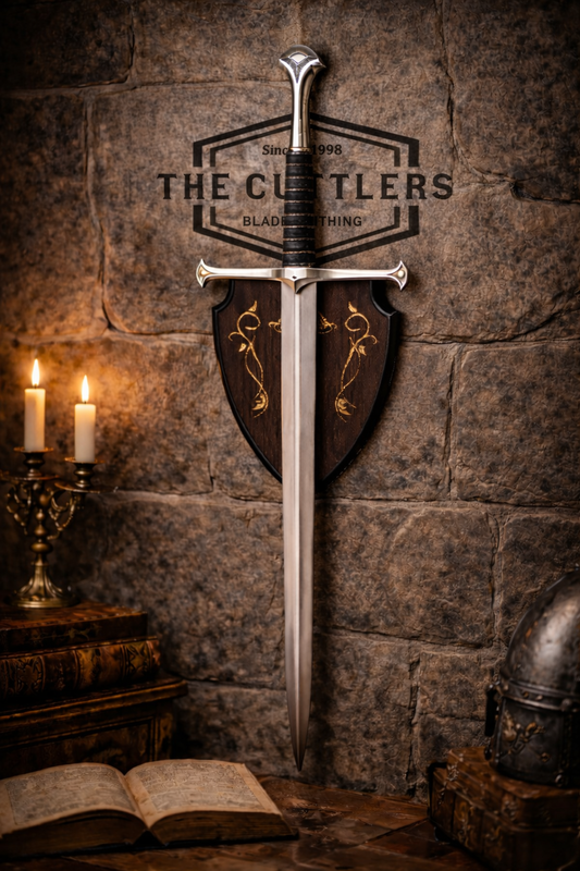 Handmade Anduril Long Sword with Wall Plaque