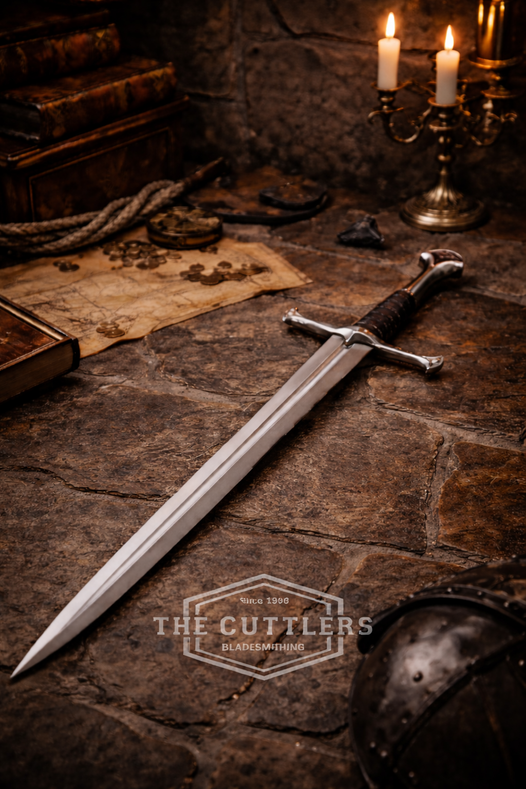Handmade Anduril Long Sword with Wall Plaque